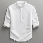 Strukturerad herrskjorta med kinakrage-Shirts for men-Fjallbarn