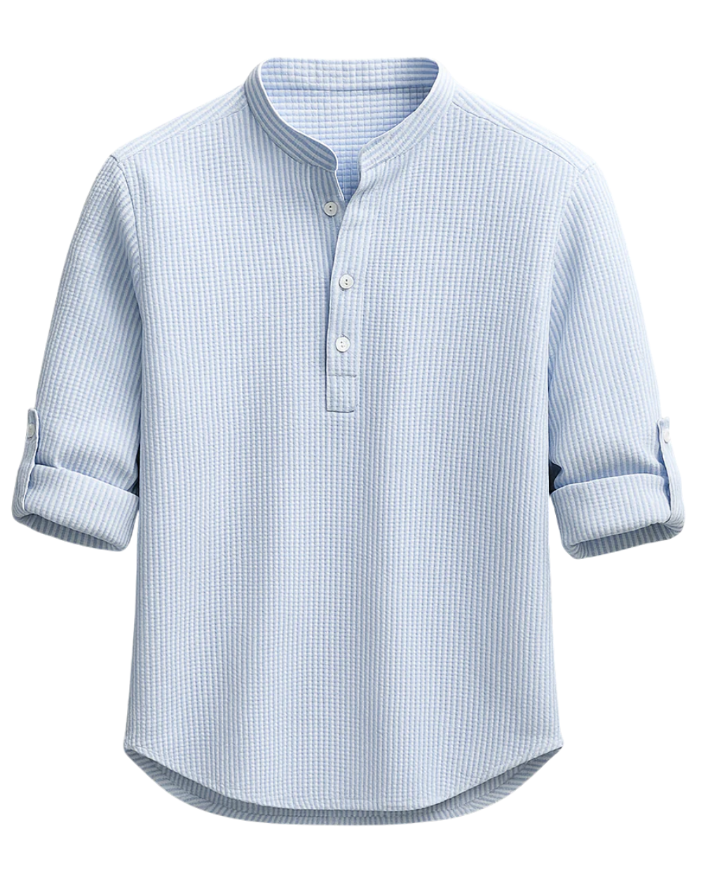 Strukturerad herrskjorta med kinakrage-Shirts for men-Fjallbarn
