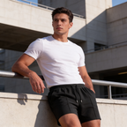 Sweatshorts för män med dragsko och sömdetaljer-Shorts for men-Fjallbarn