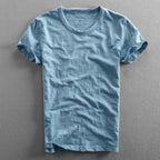 T-shirt med rund hals och slub-struktur för herr-Men's T-shirts-Fjallbarn