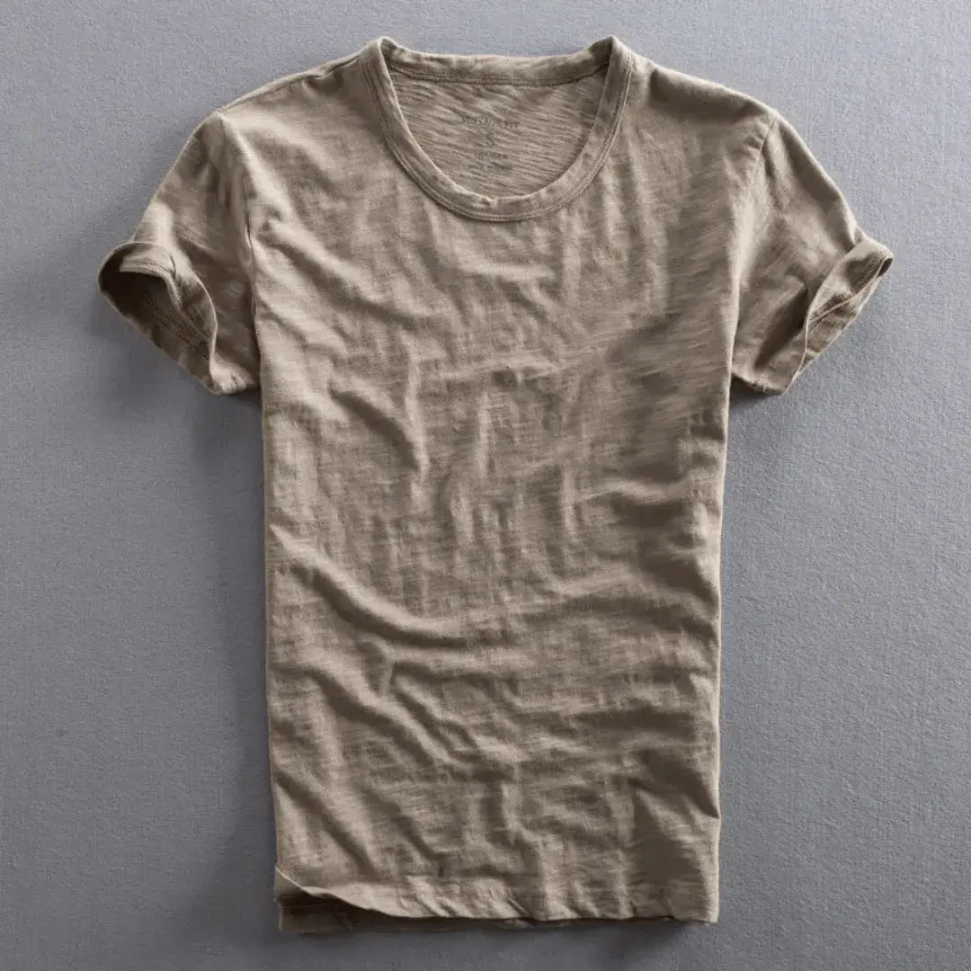 T-shirt med rund hals och slub-struktur för herr-Men's T-shirts-Fjallbarn