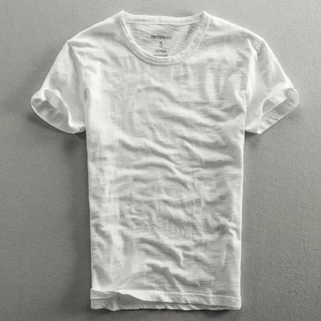 T-shirt med rund hals och slub-struktur för herr-Men's T-shirts-Fjallbarn
