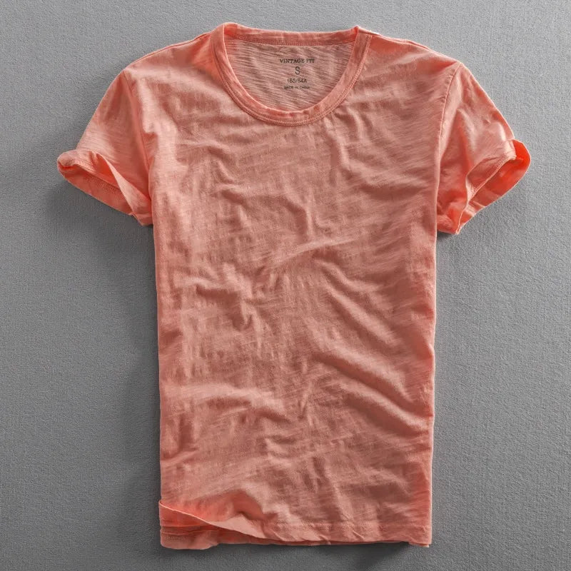 T-shirt med rund hals och slub-struktur för herr-Men's T-shirts-Fjallbarn