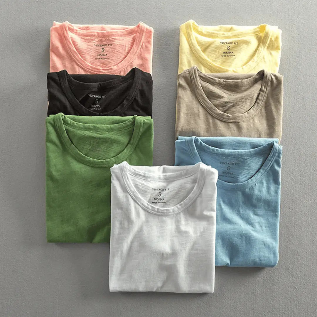 T-shirt med rund hals och slub-struktur för herr-Men's T-shirts-Fjallbarn