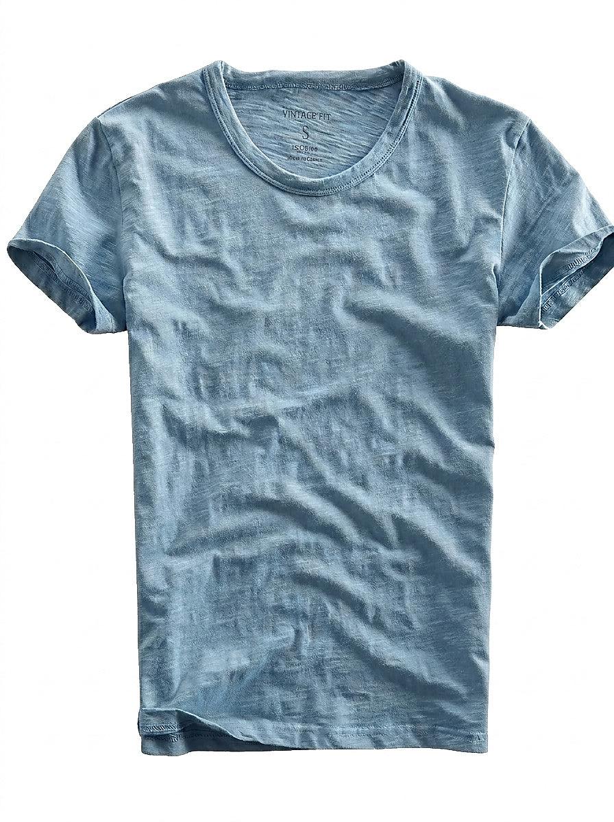 T-shirt med rund hals och slub-struktur för herr-Men's T-shirts-Fjallbarn