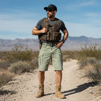 Taktiska cargoshorts för herrar med integrerat bälte-Shorts for men-Fjallbarn