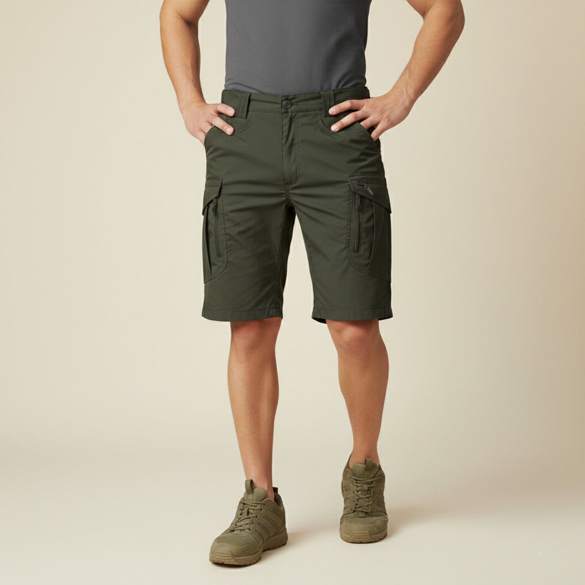 Taktiska cargoshorts för herrar med integrerat bälte-Shorts for men-Fjallbarn