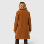 Teddy-kappa för dam med knäppning-Coats for women-Fjallbarn