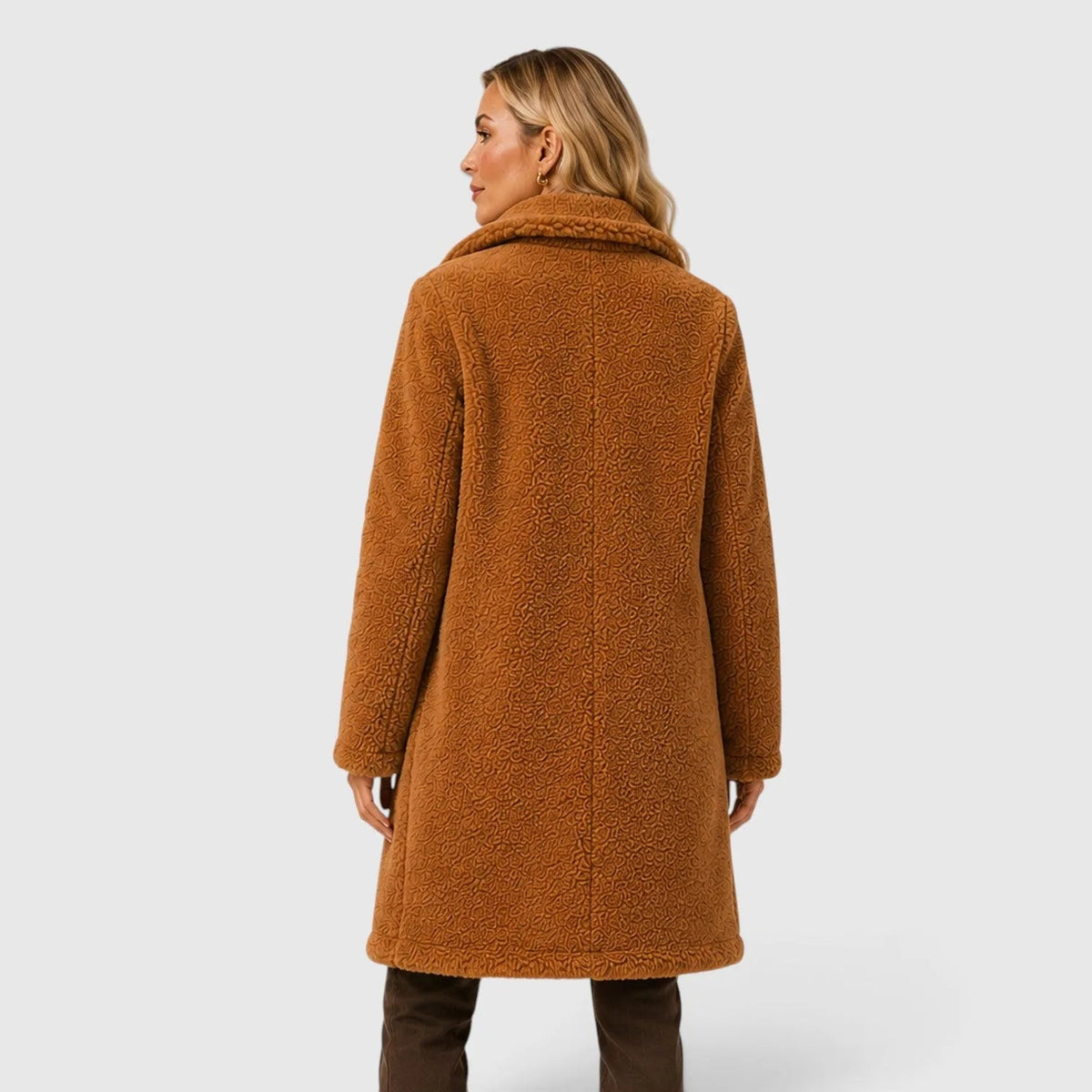Teddy-kappa för dam med knäppning-Coats for women-Fjallbarn