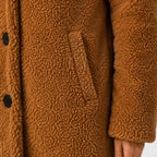 Teddy-kappa för dam med knäppning-Coats for women-Fjallbarn