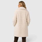Teddy-kappa för dam med knäppning-Coats for women-Fjallbarn
