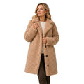 Teddy-kappa för dam med knäppning-Coats for women-Fjallbarn