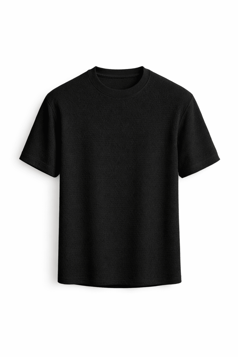Texturerad t-shirt med rund hals för herr-T-Shirts & Polos for men-Fjallbarn