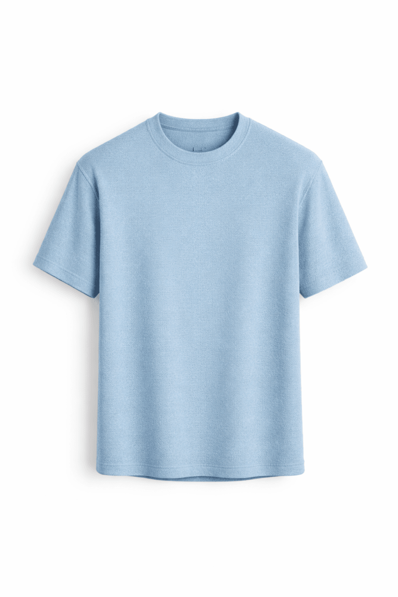Texturerad t-shirt med rund hals för herr-T-Shirts & Polos for men-Fjallbarn