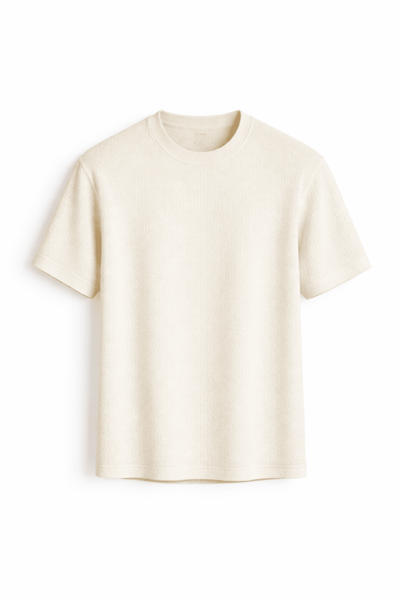 Texturerad t-shirt med rund hals för herr-T-Shirts & Polos for men-Fjallbarn