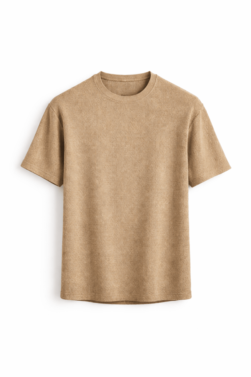 Texturerad t-shirt med rund hals för herr-T-Shirts & Polos for men-Fjallbarn