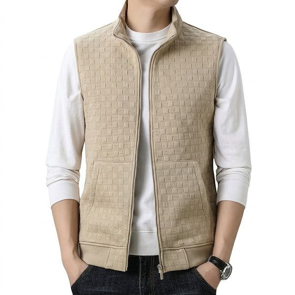 Texturerad väst med dragkedja för män-Jacket for women-Fjallbarn