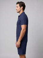 Texturerat piké- och shortsset för män-Sets for Men-Fjallbarn