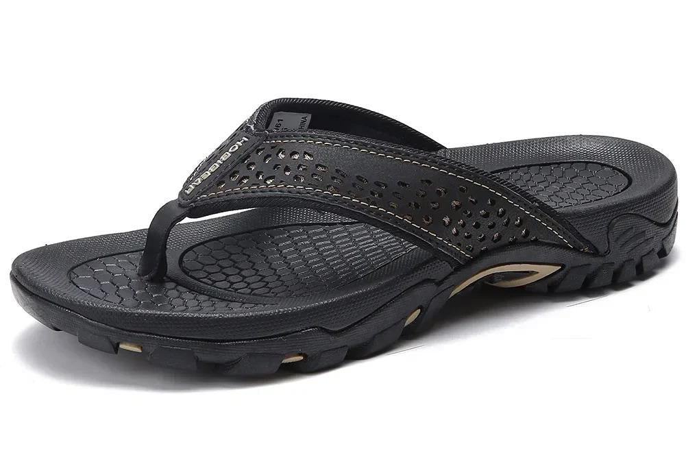 Thongsandaler för herrar med perforerad rem-Footwear for men-Fjallbarn