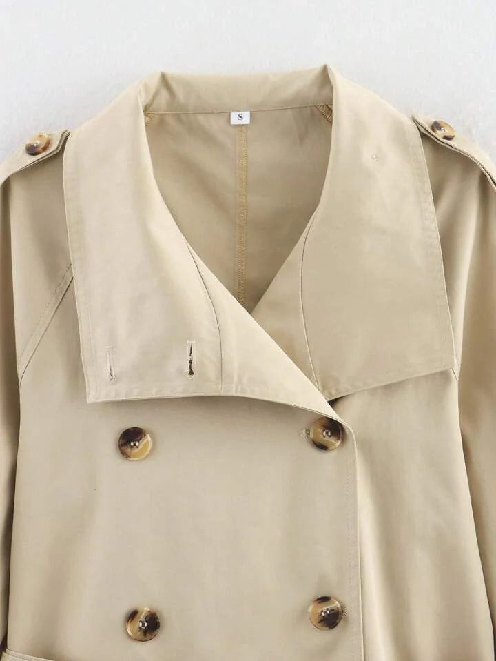 Trenchcoat för dam med bälte och knappar-Jacket for women-Fjallbarn