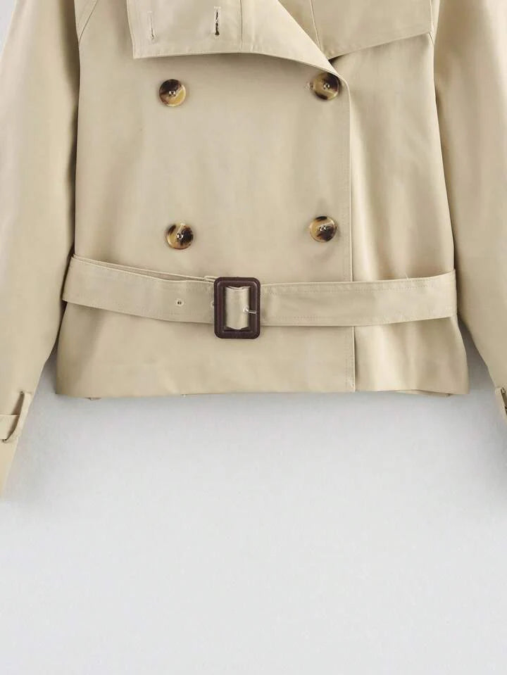 Trenchcoat för dam med bälte och knappar-Jacket for women-Fjallbarn