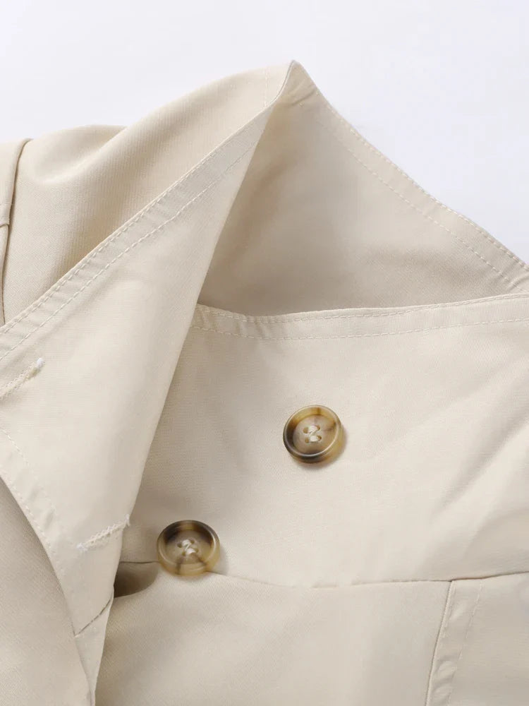 Trenchcoat för dam med bälte och knappar-Jacket for women-Fjallbarn