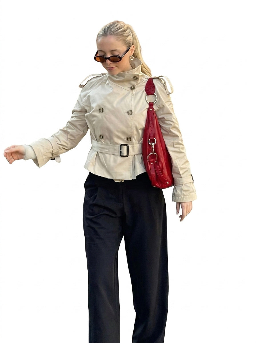 Trenchcoat för dam med bälte och knappar-Jacket for women-Fjallbarn