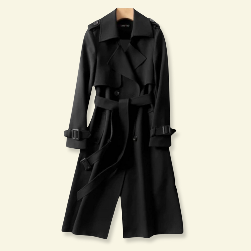 Trenchcoat för dam med bälte och spännen-Coats for Women-Fjallbarn