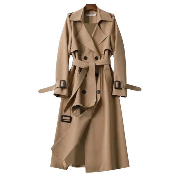 Trenchcoat för dam med bälte och spännen-Coats for Women-Fjallbarn