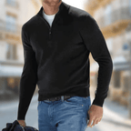 Tröja med kvartslång dragkedja för herrar-Sweaters for men-Fjallbarn