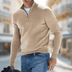 Tröja med kvartslång dragkedja för herrar-Sweaters for men-Fjallbarn