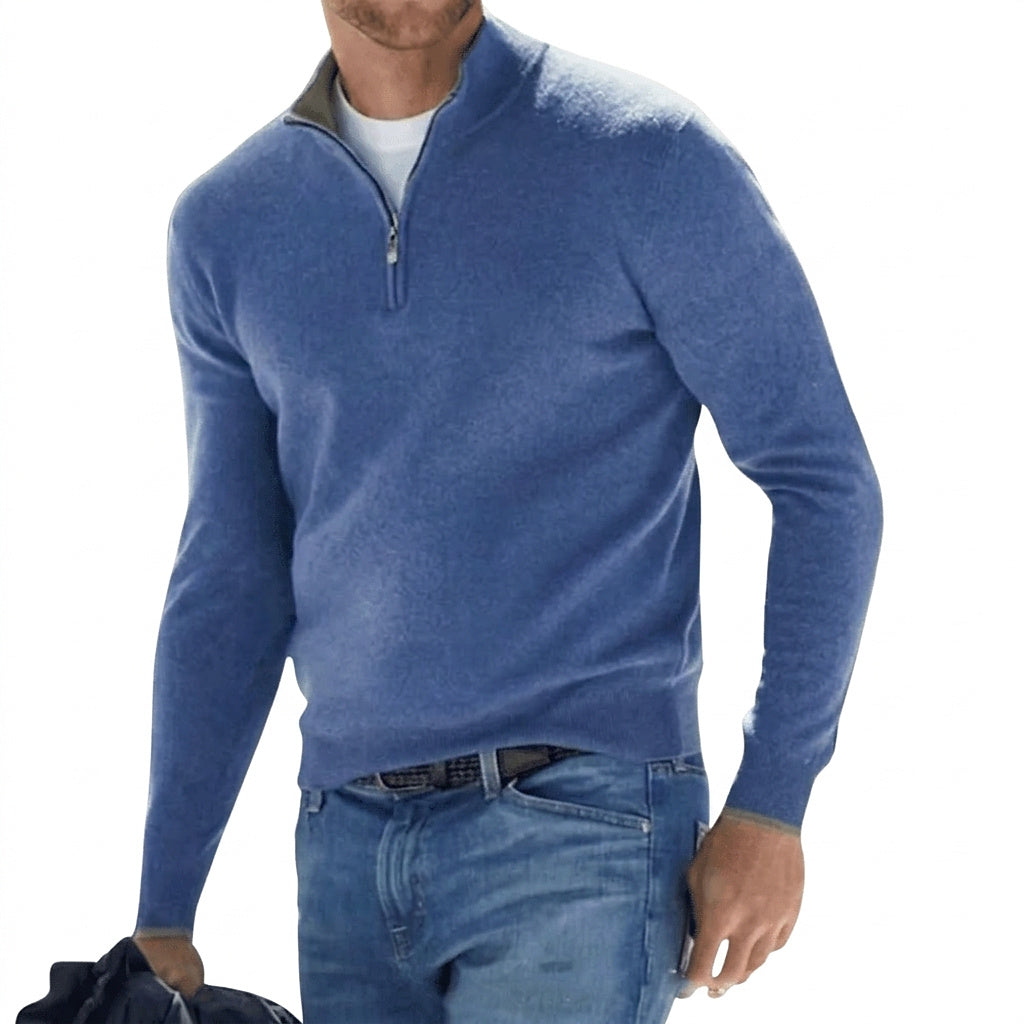 Tröja med kvartslång dragkedja för herrar-Sweaters for men-Fjallbarn