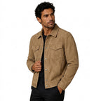 Truckerjacka i mockaimitation för herrar med tryckknappar-Jackets for men-Fjallbarn