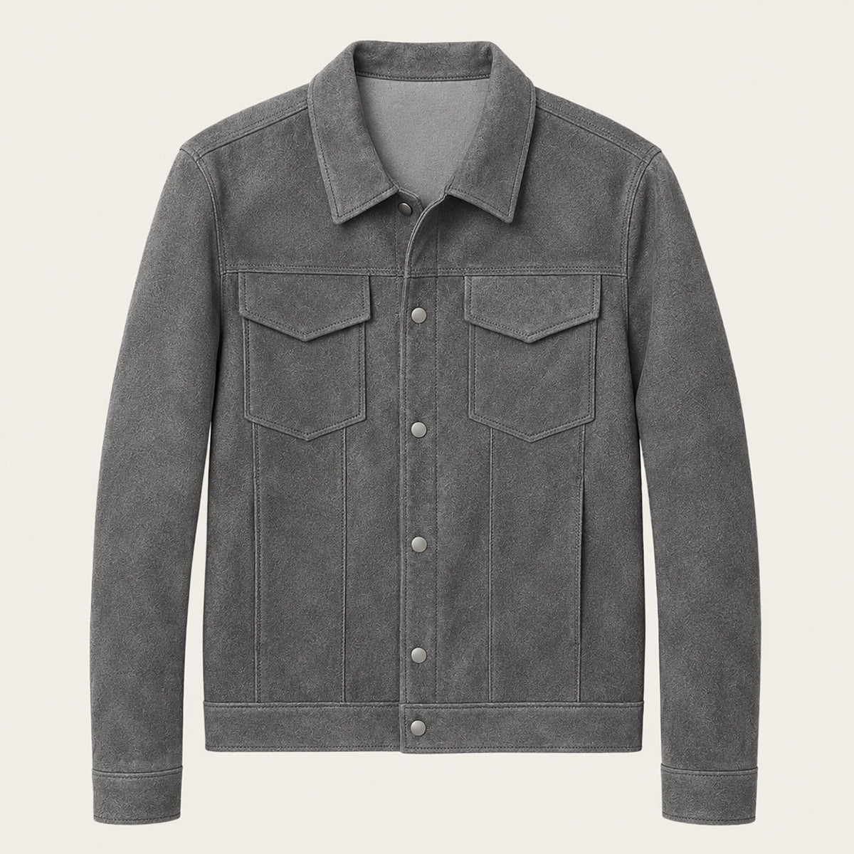 Truckerjacka i mockaimitation för herrar med tryckknappar-Jackets for men-Fjallbarn