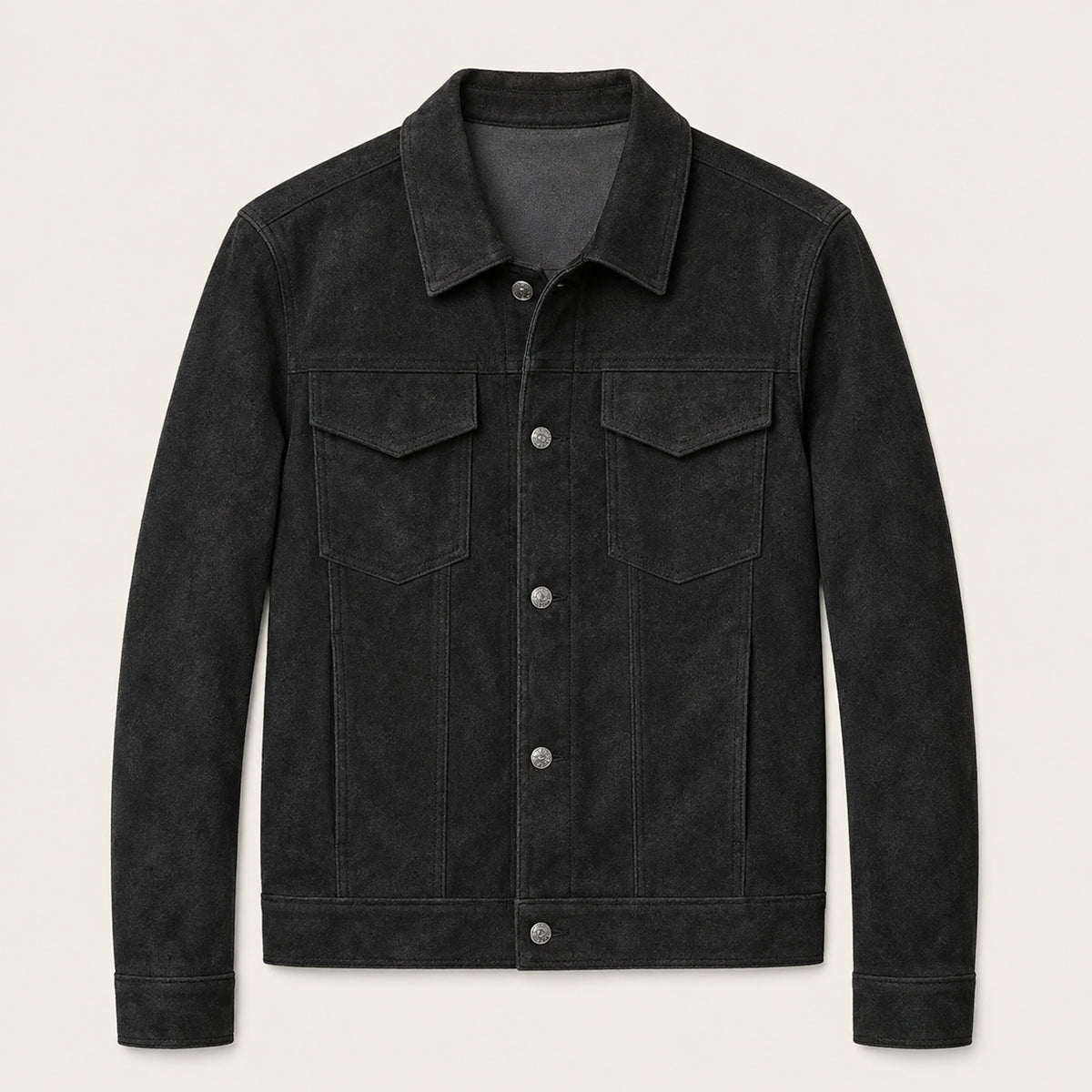 Truckerjacka i mockaimitation för herrar med tryckknappar-Jackets for men-Fjallbarn