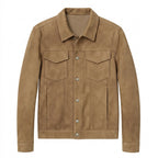 Truckerjacka i mockaimitation för herrar med tryckknappar-Jackets for men-Fjallbarn