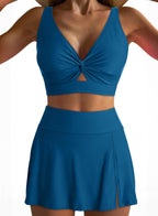 Tvådelat bikini-set med twist-detalj för dam-Swimwear for Women-Fjallbarn