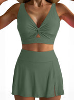Tvådelat bikini-set med twist-detalj för dam-Swimwear for Women-Fjallbarn