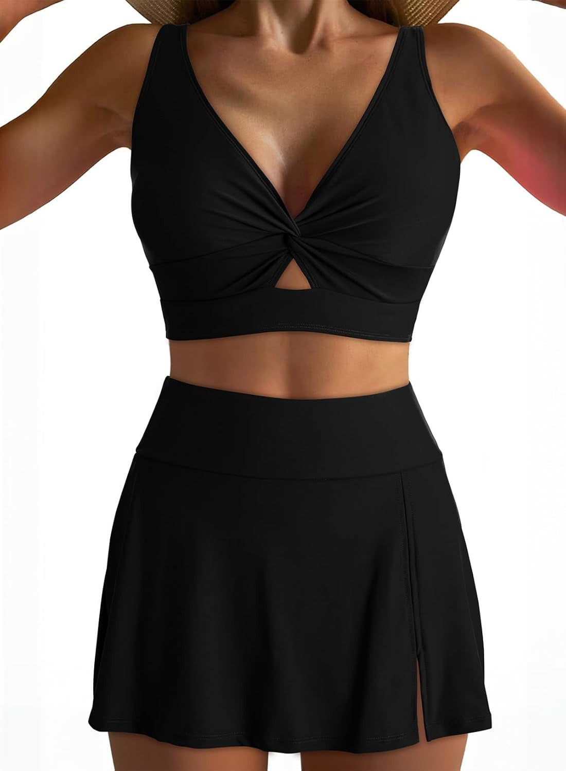 Tvådelat bikini-set med twist-detalj för dam-Swimwear for Women-Fjallbarn