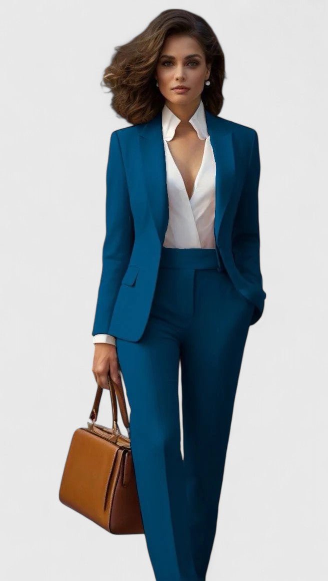 Tvådelat set med kavaj och raka byxor för dam-Sets for women-Fjallbarn
