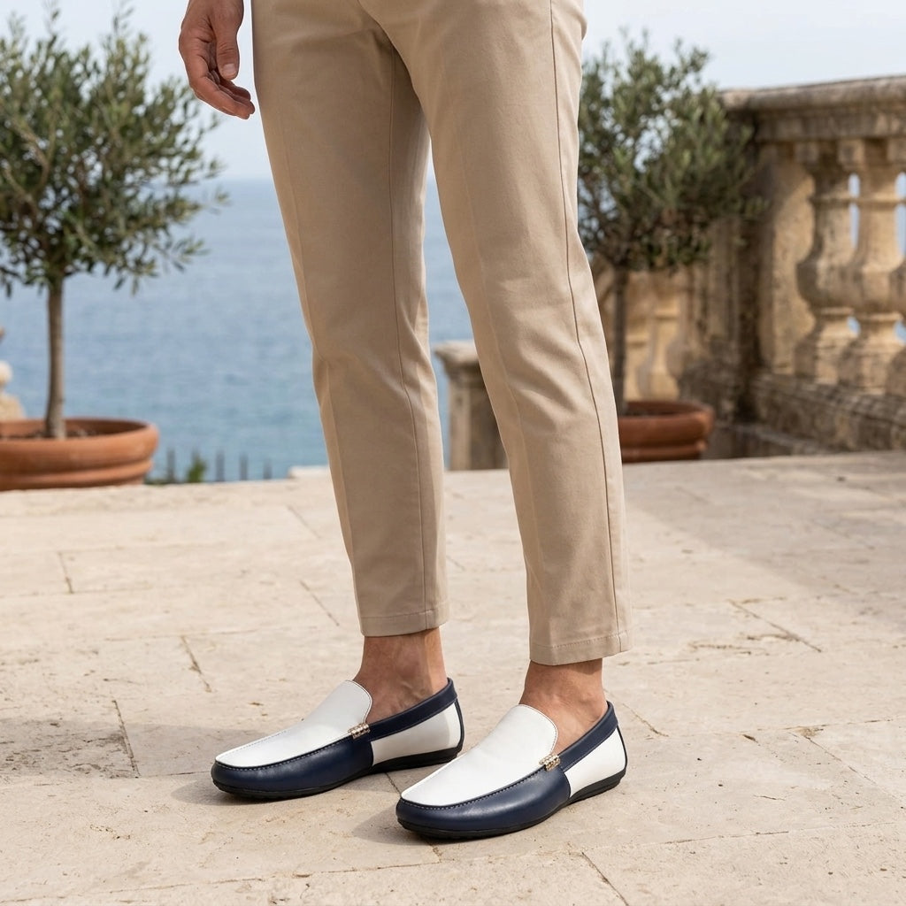Tvåfärgade slip-on loafers för herrar-Footwear for men-Fjallbarn