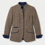 Tweedkavaj för dam med ståkrage-Blazer for women-Fjallbarn
