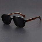Unisex fyrkantiga solglasögon med dubbelbrygga-Glasses unisex-Fjallbarn