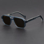 Unisex fyrkantiga solglasögon med dubbelbrygga-Glasses unisex-Fjallbarn