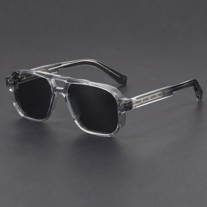 Unisex fyrkantiga solglasögon med dubbelbrygga-Glasses unisex-Fjallbarn