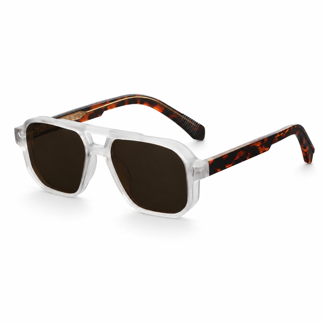 Unisex fyrkantiga solglasögon med dubbelbrygga-Glasses unisex-Fjallbarn