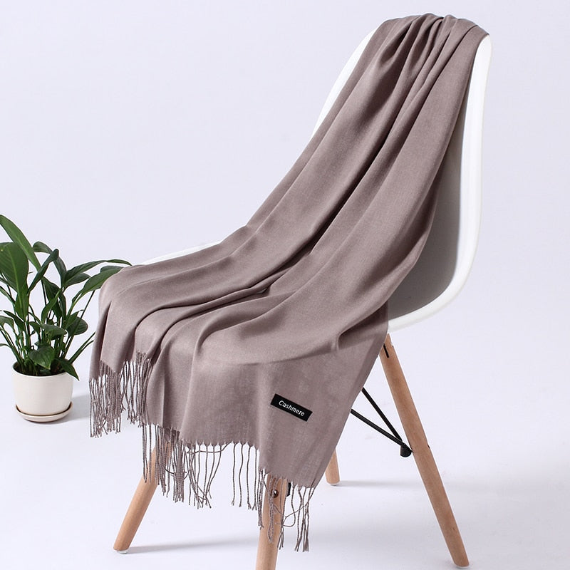 Unisex rektangulär halsduk med fransar-Accessories for Women-Fjallbarn
