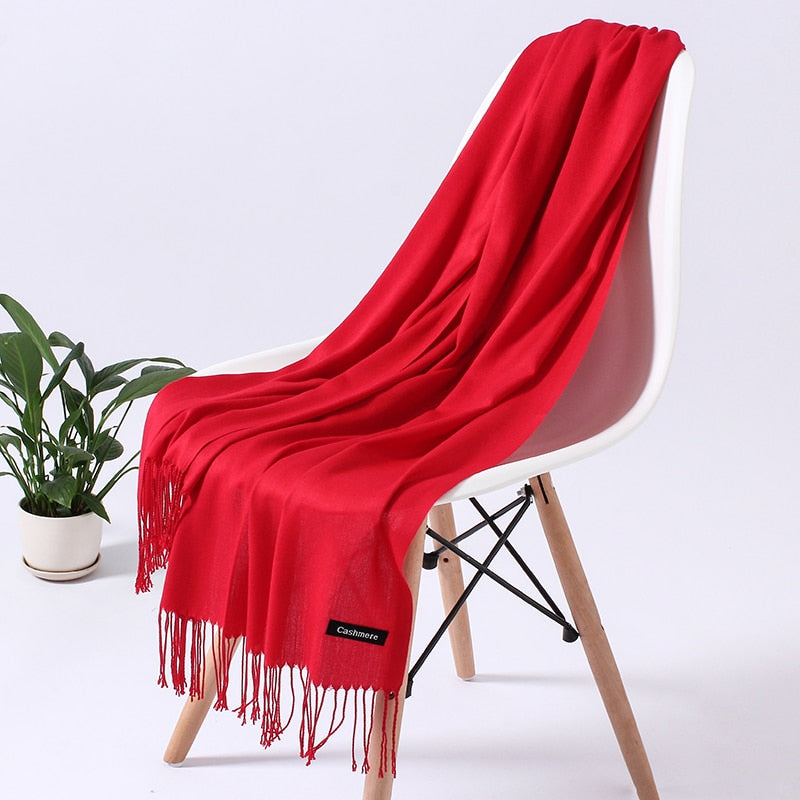 Unisex rektangulär halsduk med fransar-Accessories for Women-Fjallbarn