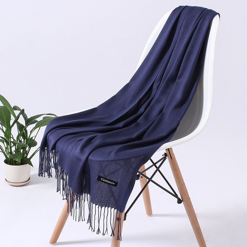 Unisex rektangulär halsduk med fransar-Accessories for Women-Fjallbarn