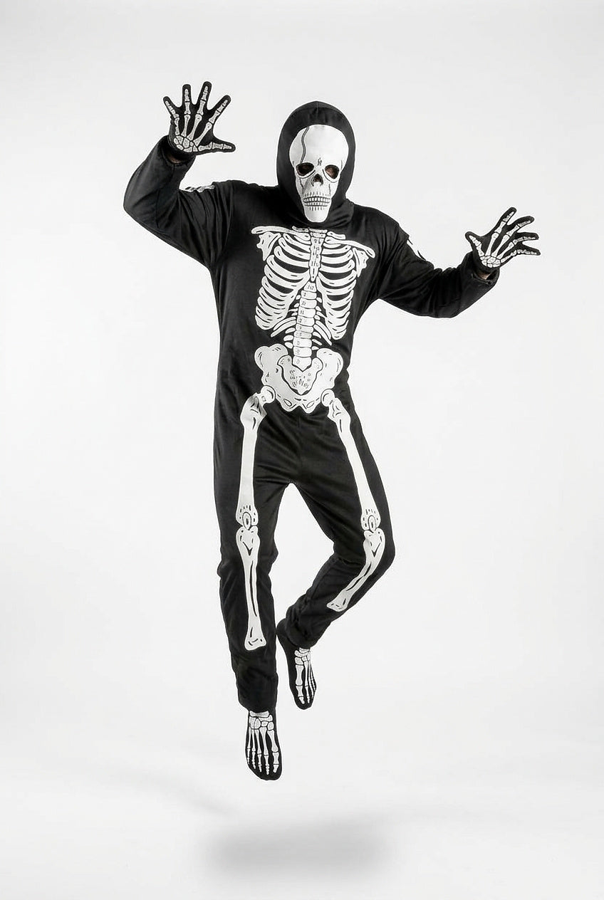 Unisex skelettdräkt för Halloween med mask-Halloween-Fjallbarn